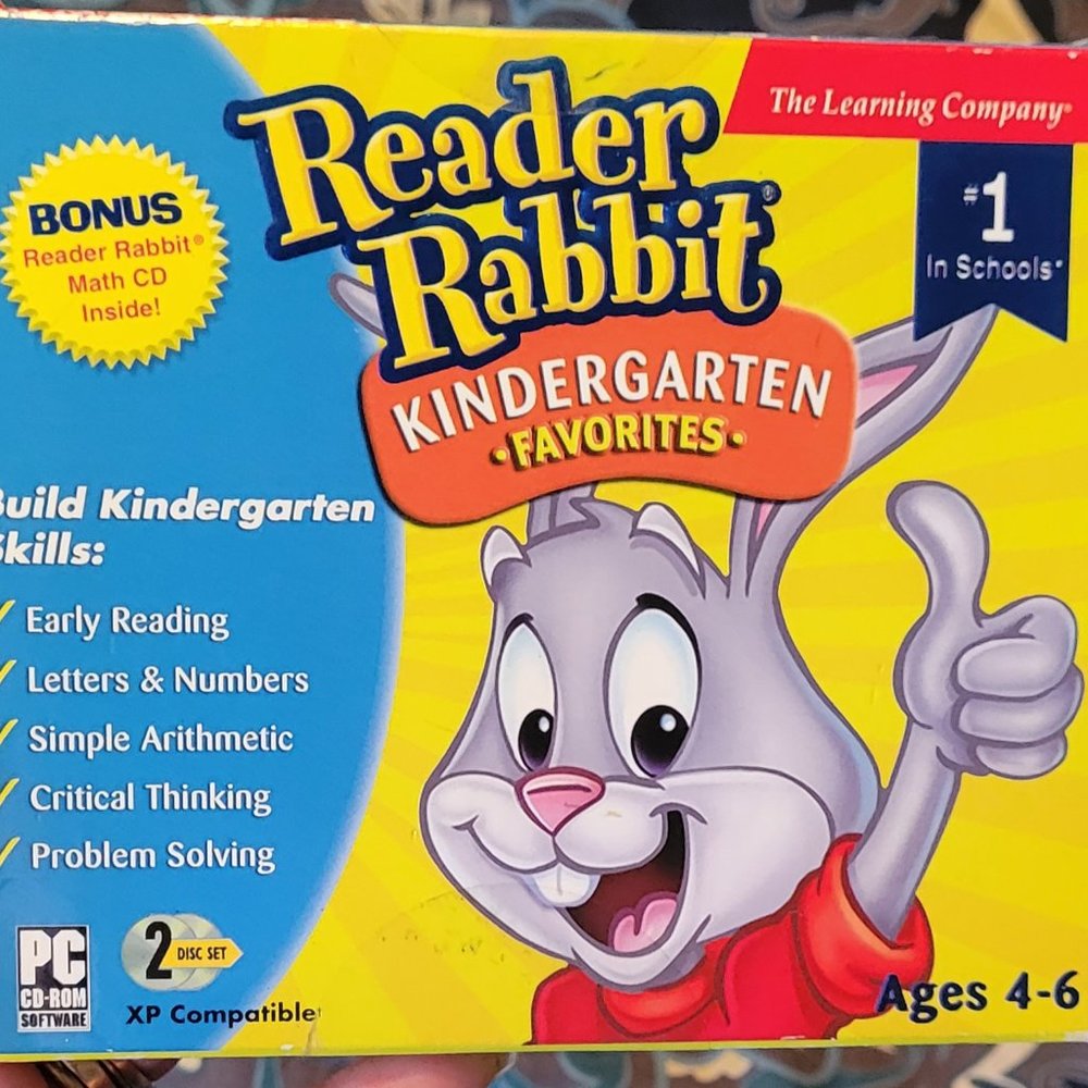 Encore VINTAGE Reader Rabbit Kindergarten Favorites PC/CD Rom, 2005 + Bonus!